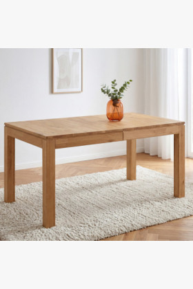 Ausziehbarer Esstisch Eiche massiv 140-220x90 cm